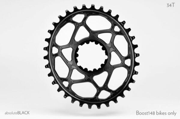 aBlack, Kettenblatt, oval, boost, 32 Zähne, Sram DM, (3mm offset), black