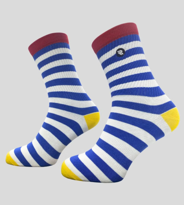 Riding Culture, Stripes LT Socks, yellow/white/blue