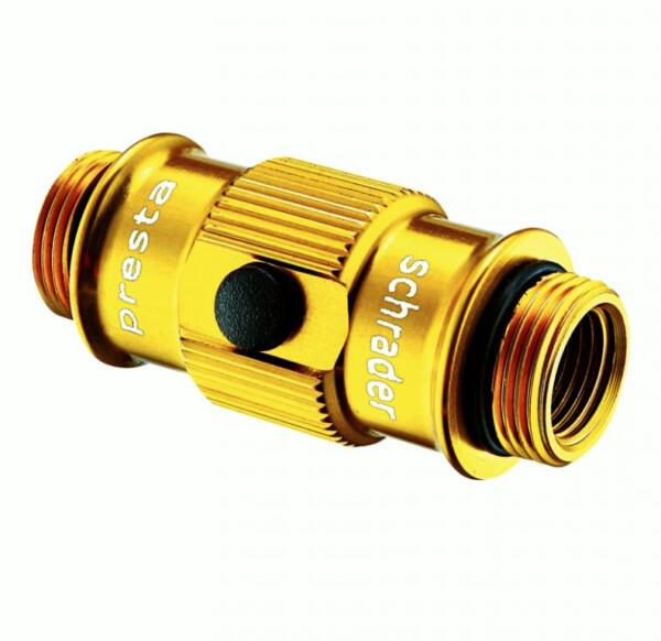 LEZYNE, ABS Flip Thread Chuck Gold Normal Hose, Presta/Schrader