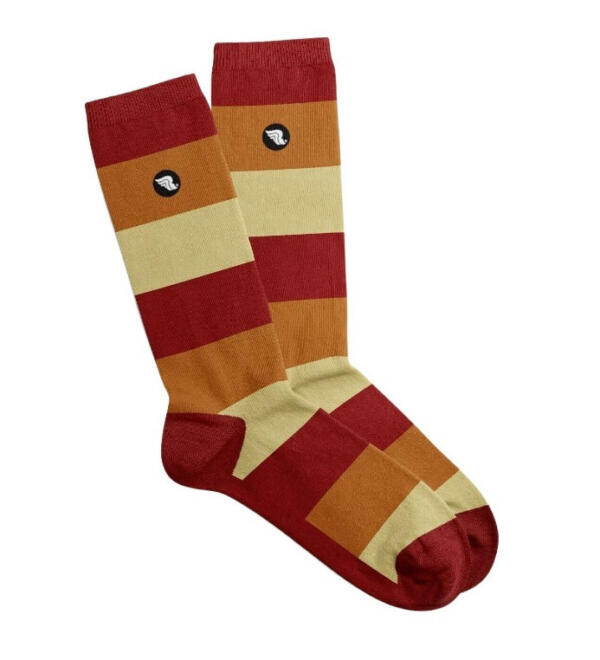 Riding Culture, Stripes Socks, Yellow/Red