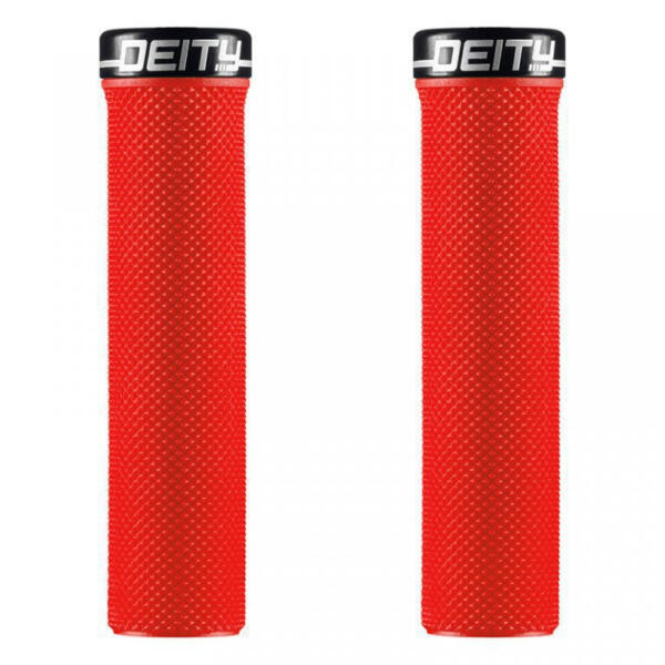 Deity, Slimfit Lock-on Grip. red