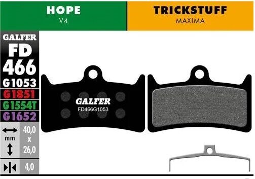 Galfer, Bremsbacken FD466 Performance "Hope V4" TRICKSTUFF Maxima, schwarz