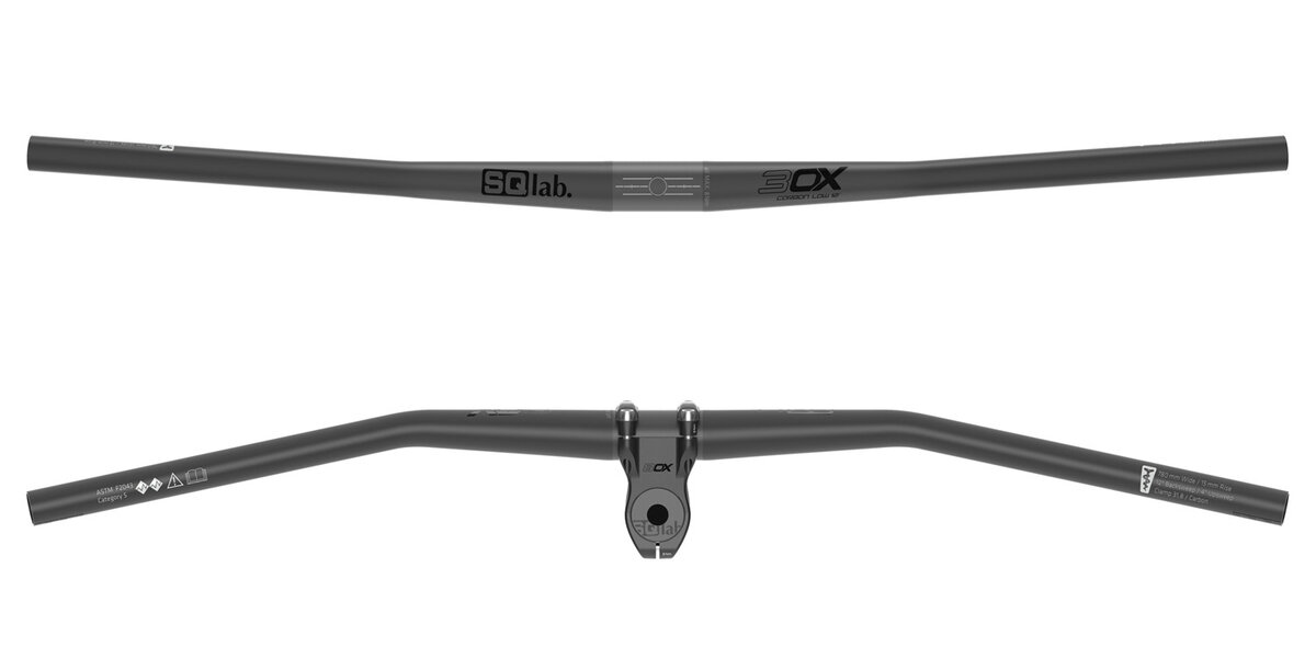 Sqlab, Lenker 3OX Carbon, 780mm, 12° back, 31.8 - 45mm Rise
