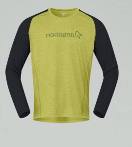 Norrona, fjørå equaliser lightweight Long Sleeve M's, Golden Lime/Caviar Black