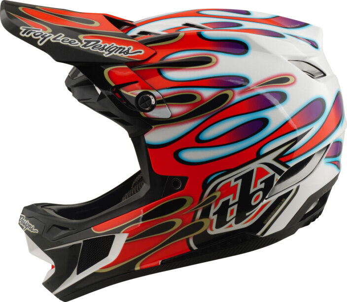 TLD, D4 Composite Helmet W/Mips, Overspray white-red