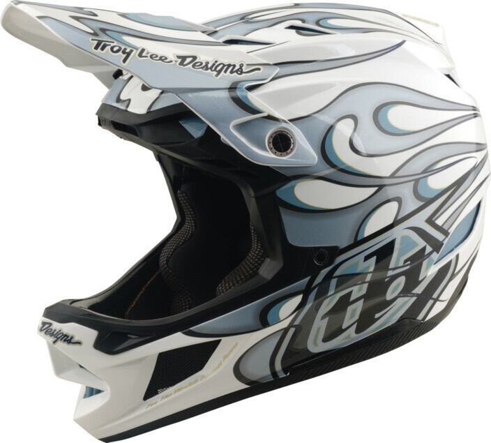 TLD, D4 Composite Helmet W/Mips, Torched white-silver